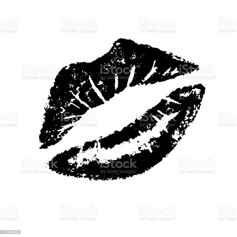 Vector Pink Lipstick Imprint Lips In Kiss For Valentines Day Goods