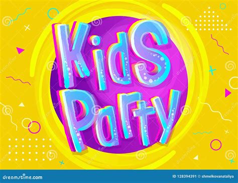 Kids Party Vector Illustration In Cartoon Style Stock Vector