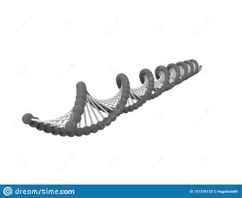 3d Rendering Of DNA String Isolated In White Background Stock