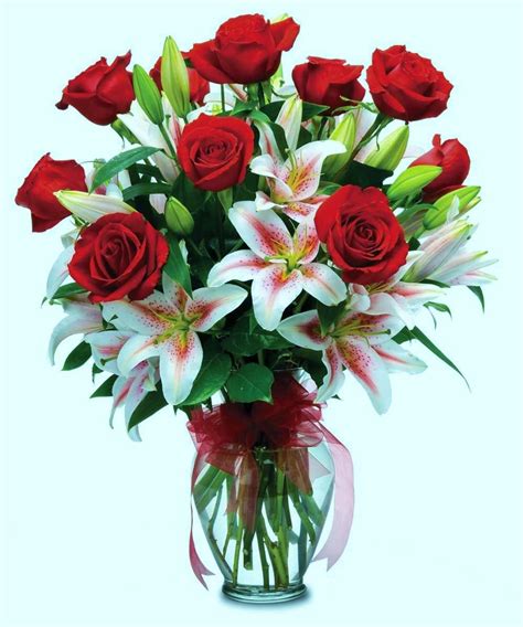 Mother's day flowers free delivery near me. 1-61-22 Vase of Flowers featuring Stargazer Lilies ...