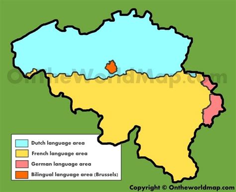 Map Of Languages In Belgium Language Map European Map Belgium