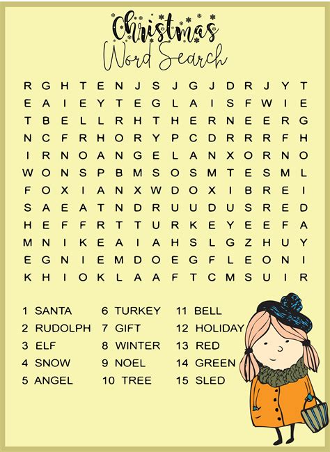 4 Best Free Printable Christmas Word Search Puzzles Pdf For Free At