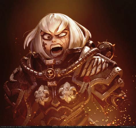 Warhammer 40k Portrait Sister Of Battle By Marco Puricelli Sisters Of Battle Warhammer 40k