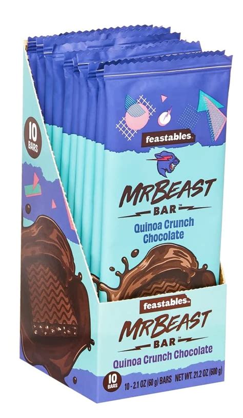 Amazon Com Feastables Mrbeast Quinoa Crunch Chocolate Bars Made With