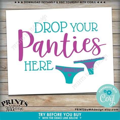 Drop Panties Here Panty Game Bridal Shower Bachelorette Party Game