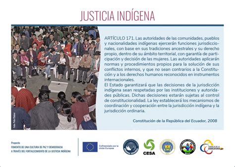 Acercando La Justicia Ordinaria Y La Indígena En Ecuador Ong Manos Unidas