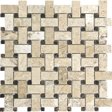 Anatolia Tile Pablo 12 In X 12 In Honed Natural Stone Travertine Basketweave Mosaic Wall Tile In