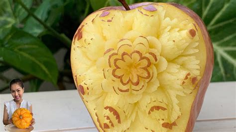 Apple Fruit Carving Design For Decoration For Fruit Art By Barbie Fruit