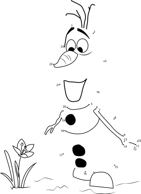 Olaf Snowman Dot To Dot Printable Worksheet Connectthedots