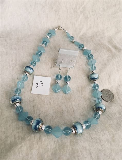 Light Blue Necklace Earring Set By Absolutely Amazing Jewelry