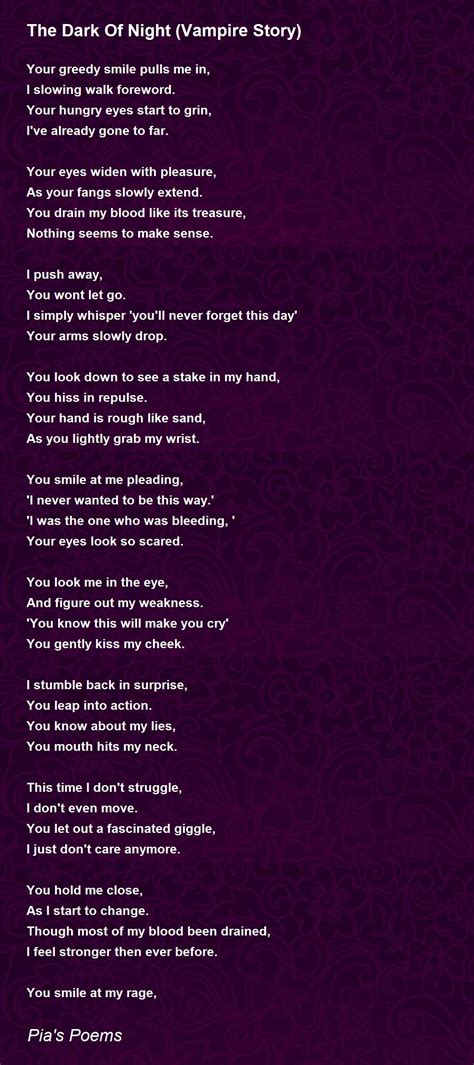 The Dark Of Night Vampire Story Poem By Pias Poems Poem Hunter