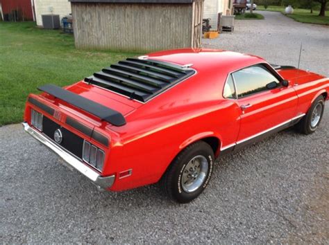 1970 Ford Mustang Mach 1 Colypso Coral Shaker Hoodloaded For Sale