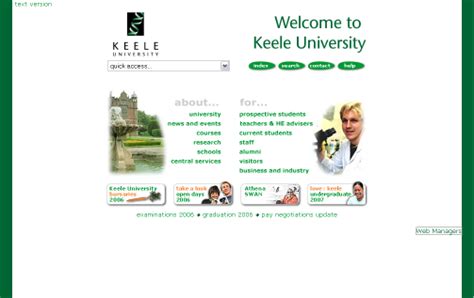Its Web Team University Home Page Project Keele University