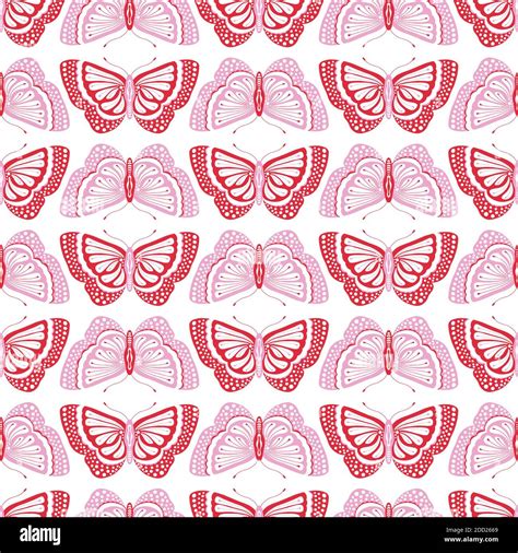 Butterfly Pattern Design Cute Hand Draw Vector Seamless Repeat Of