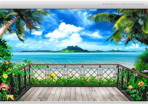 Wholesale Custom 3d Wallpaper Murals 3 D Fantasy Balcony