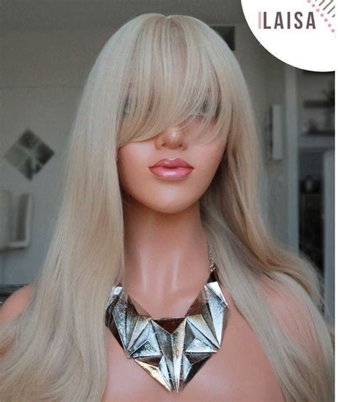 Platinum Blonde High Quality 26 Inch Wig Bangs Etsy