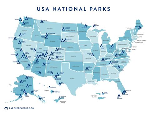 National Parks In The United States Map Lenna Nicolle
