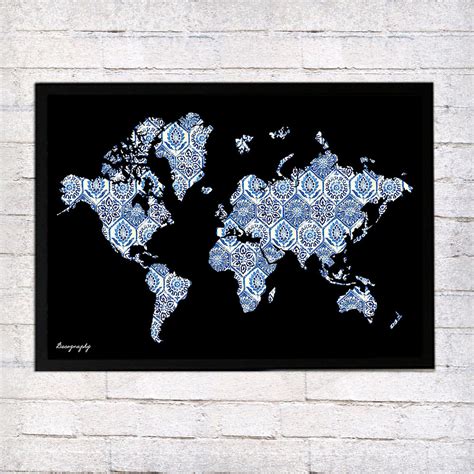 World Map Magnet Board Decography