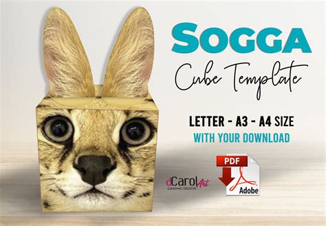 Sogga Cat Cube Papercraft Template Diy Lowpoly Toy 3d Etsy Nederland