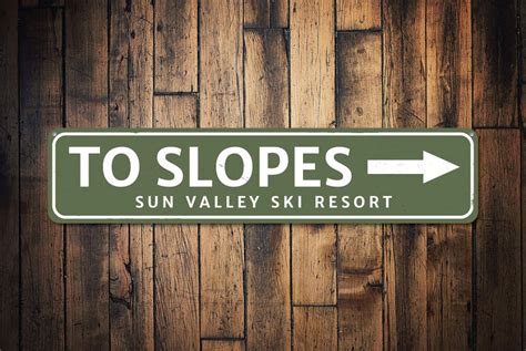 To Slopes Arrow Sign Personalized Ski Resort Name Sign Etsy