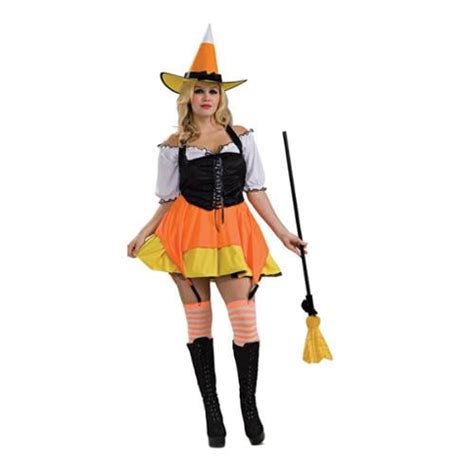 Plus Size Candy Corn Wicked Witch Sexy Cute Womens Halloween Costume