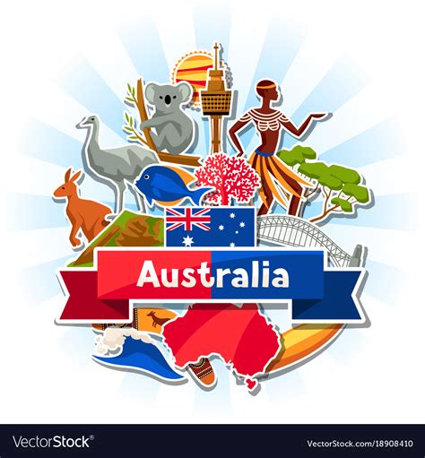 Australia Background Design Australian Royalty Free Vector