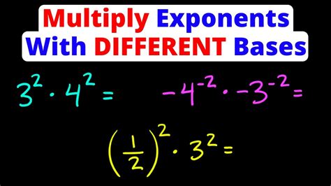 Multiplying Exponents Powers With Different Bases Eat Pi Youtube