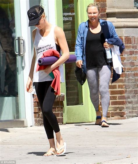 Charlize Theron And Her Mother Gerda Share A Laugh After Hollywood Yoga