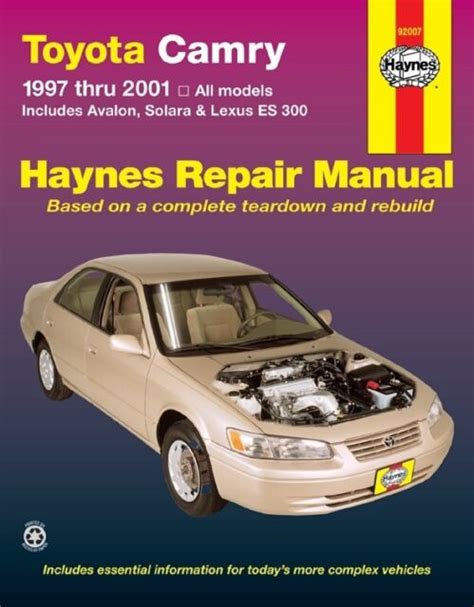 Haynes Toyota Camry Repair Manual 1997 Thru 2001 92007 For Sale Online