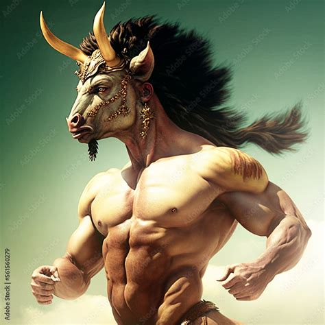 Mythologic Fantasy Minotaur Ancient Greek Mythical Creature Half Man