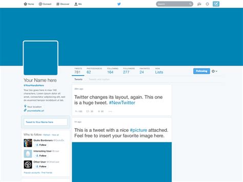 Freebie Twitter 2014 Gui Psd New Profile Template By Giulio