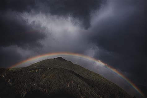 Rainbow Over Mountain Landscape Hd Nature 4k Wallpapers Images