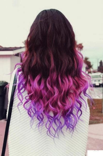 Pink And Purple Dip Dyed Hair Stylecaster