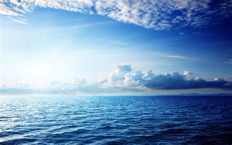 Beautiful Blue Sky Hd Landscape Sea Sunshine Wallpaper Waves Wallpaper