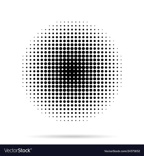 Halftone Dots Radial With Shadow On White Vector Image