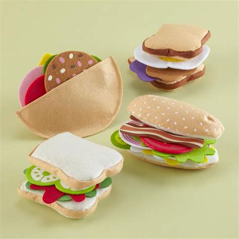 Kids Kitchen And Grocery Kids Felt Sandwich Making Set In All Toys