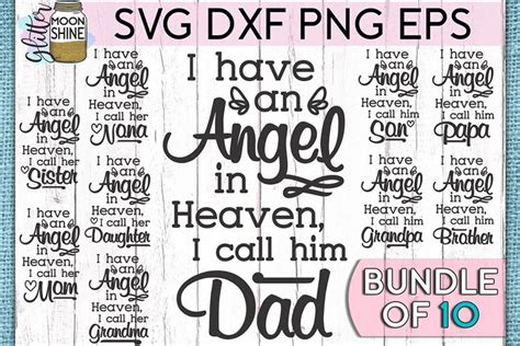Angel In Heaven Bundle Of 10 Svg Dxf Png Eps Cutting Files