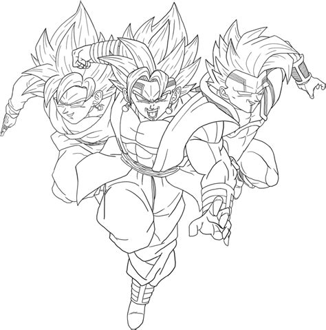 Vegito Coloring Pages Vegito Black And White Free Transparent Png