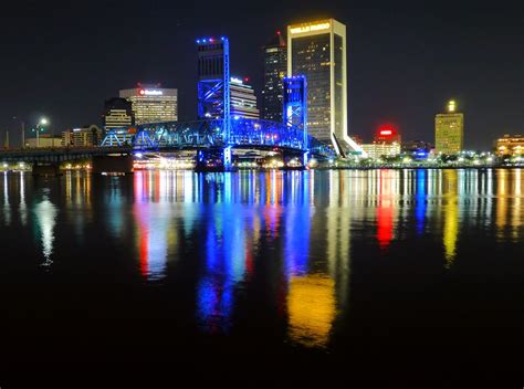 Jacksonville Fl Skyline At Night Another View Of The Skyl Flickr