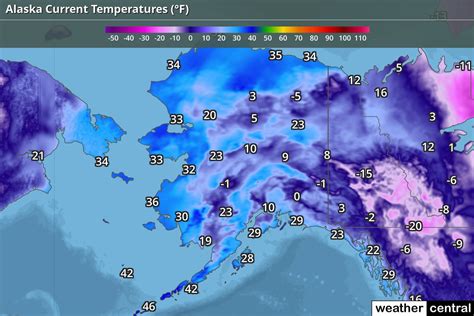 Alaska Current Temperatures Map