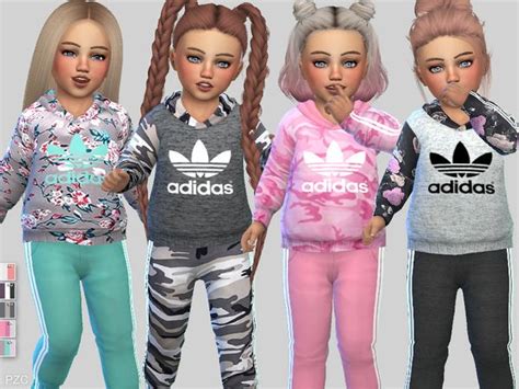 Pinkzombiecupcakes Adidas Sporty Toddler Outfit Collection Sims 4