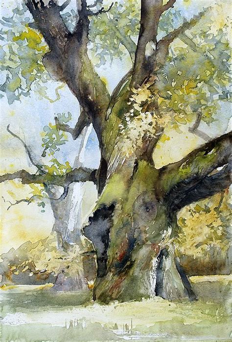 Tree Painting Watercolor Landscape Watercolor Trees