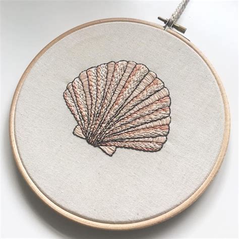 Seashell Embroidery Hoop Custom Order Find Me On Etsy Jraynorstitches