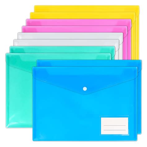 Buy Smarpau A4 Plastic Wallets 10 Pack Coloured Folders Plastic File