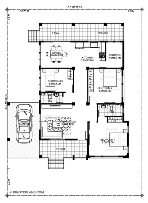 Thanks to pinoy eplans, we can find lots of great house designs we can use for our own homes. 3 Bedroom Floor Plan With Dimensions In Meters | Review ...