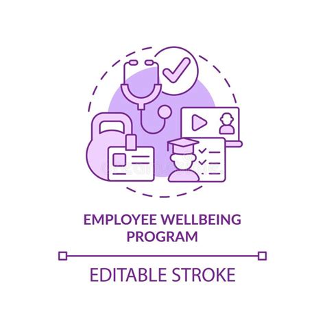 Employee Wellbeing Program Purple Concept Icon Stock Vector Illustration Of Program Linear