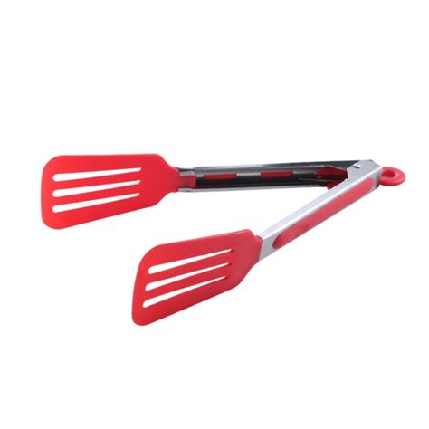 Colorful Bbq Tongs Silicone Cover Handle Kitchen Tongs Lock Design Barbecue Clip Clamp Stainless