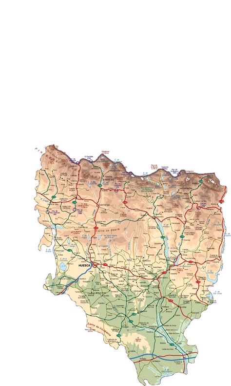 Huesca Mapa Provincia Vectorial