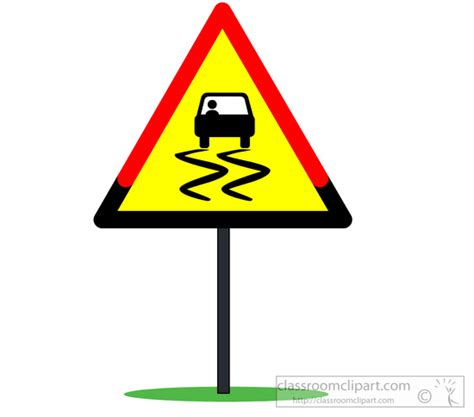 Signs Clipart Warning Slippery Road Sign Clipart 5916 Classroom Clipart