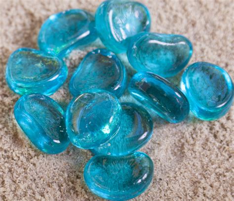 Sea Blue Landscaping Glass Pebbles 1 Inch